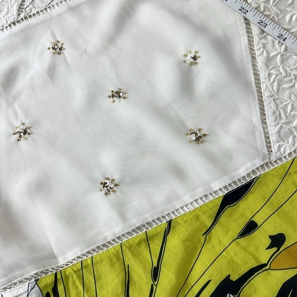 Anthro Leifnotes Sz 14 Guarri Dress Cotton & Silk Blend Floral Mixed Print - Picture 7 of 10